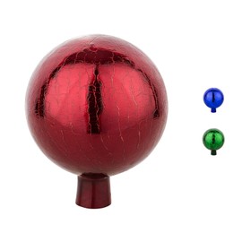 1Plus Rose Baubles, Decorative Balls with Different Colours, Garden Balls for the Garden, as Stylish Garden Decoration, Decorative Balls, Glass Balls, 15 cm, Red crystal