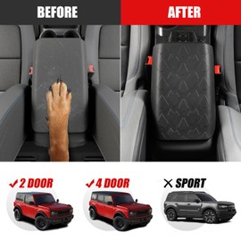 Mabett Center Console Armrest Cover for Ford Bronco Accessories 2021 2022 2023 2024 2025 2/4-Door Prevent Pets Scratches Pad Interior Arm Rest Covering