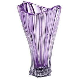 Czech Bohemian Crystal Glass Vase 12''-H Amethyst-Purple ''Plantica'' Vintage European Design Elegant Centerpiece Flower Vase Home Decor Wedding Birthday Housewarming Anniversaries