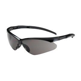 Adversary 250-28-0021 Semi-Rimless Safety Glasses with Black Frame, Gray Lens and Anti-Scratch/Anti-Fog Coating