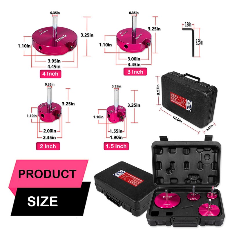 4-Piece Plastic Pipe Reamer Tool Kit for PVC, CPVC, and
