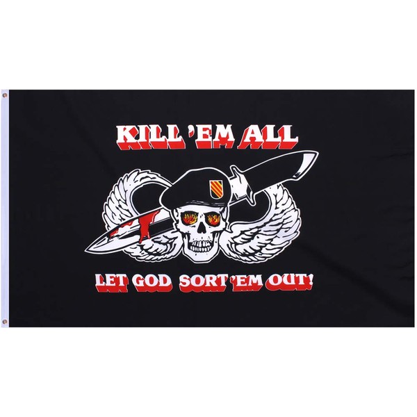 Kill Em All Let God Sort Em Out Flag Military 3' x 5'