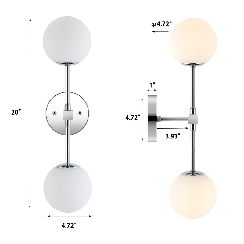 BAODEN Modern Wall Sconce 2-Lights Industrial Mid Century Bathroom Vanity