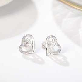 arete de plata de ley 925 con diseño de bailarina, regalo para bailarina, joyería hipoalergénica