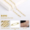 ALEXCRAFT 12 Feet 14K Dainty Gold Plated Brass Paperclip Chain
