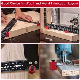 XUNTOP 2PCS Tall Stair Gauges with Storage Bag for Layout Framing Square Attachment Rip Guide Speed Square Jigs