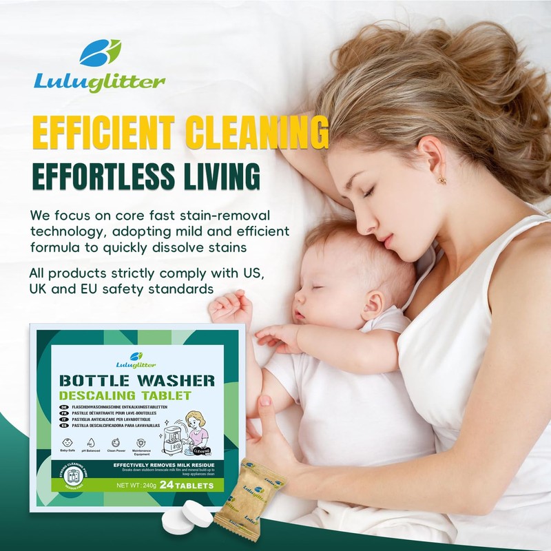LULUGLITTER Baby Bottle Washer Descaling Tablet Remove Limescale 24 Count