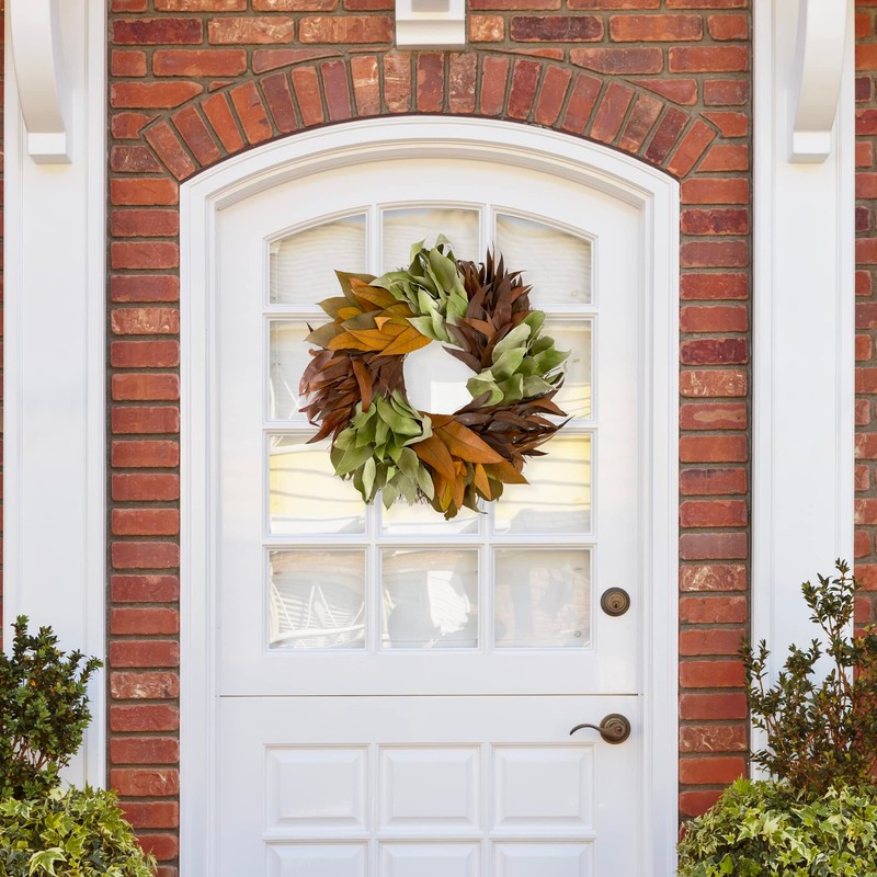 ANDALUCA Harvest Burnt Orange Natural Willow Eucalyptus Wreath