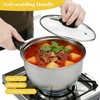 3pcs Stainless Steel Saucepan Set, Kitchen 1QT & 2QT &