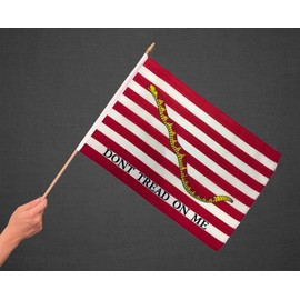 First Navy Jack 12x18" Stick Flag - Hand Held Historical American Flag
