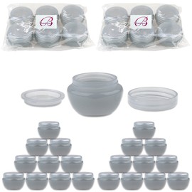 Beauticom 10G/10ML Gray Color (36 Pieces) Frosted Container Jars with Inner Liner and Lid for Scrubs, Salves, Creams, Lotions, Makeup Cosmetics, Nail Accessories, Beauty Aids- BPA Free