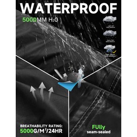 iCreek Women's Waterproof Rain Pants Packable Hiking Pants Over Pants Windproof Lightweight for Outdoor Hiking Golf Fishing (Black, Small/27 Inseam)