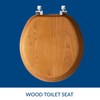 Mayfair Natural Oak Veneer Round Toilet Seat with Chrome Hinges
