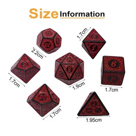 WBZOWRB DND Dice Set, Dice Set, DND Dice Polyhedral Dice Set for Dungeons and Dragons Mtg Rpg D&D D20, D12, D10, D%, D8, D6, D4 (Red)