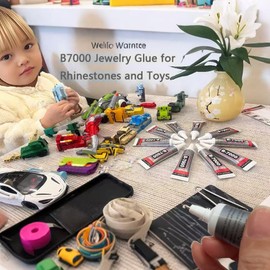 B7000 Glue Clear with Precision Tip 15ML B7000 Rhinestone Jewelry Glue for Metal and Stone, B-7000 Adhesive Clear for Rhinestone Crafts Glass Ruber Fiber Ceramic Phone Screen Toys Repair (10X0.5oz)