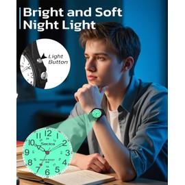 Watch for Men Women Big Face Classic Analog Quartz Sports Backlight Unisex Waterproof Nurse Watch for Medical Army Military Time with Second Hand Easy to Read Casual Wristwatch