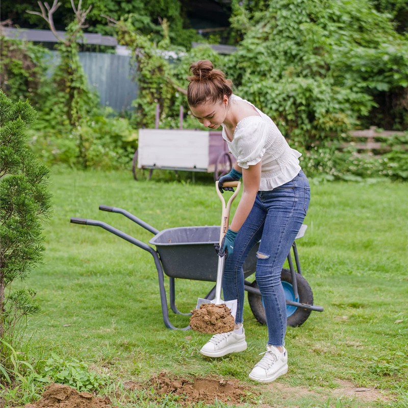 Berry&Bird Garden Digging Spade, 41" Stainless Steel Square Border Spade,
