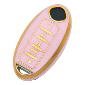 vurbemes Pink TPU Protector Key Fob Cover Case fit for Nissan Altima 2007-2012 Maxima Murano 09-14 for Infiniti G25 G35 G37 FX35 Q60 Keyless Entry Key Fob (for NISSAN)