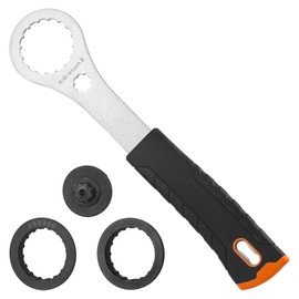 TranRantic Bicycle Bottom Bracket Tool, Bicycle Centre Lock Tool Compatible with Shimano Hollowtech II, BB9000, BBR60, M8000, for RaceFace, for RotorBSA30(with 2 Adaptors and 1 Crank Cover Tool)