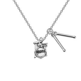 CENWA Drummer Gift Drummer Drumsticks Pendent Drum Kit Gifts Musician Gift Percussion Jewelry Drum Player Band Gifts (drummer Necklace)