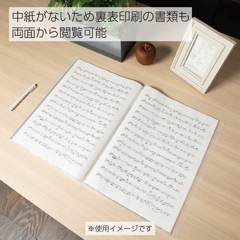 Kokuyo A4 Carry-All Clear Book, Fixed Back Pocket