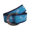 Carolina Blue Lacrosse Ribbon D-Ring Belt Polished Steel D-Ring 28