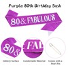 Uintoon 80th Birthday Decorations Purple Tiara Crown and 80 &