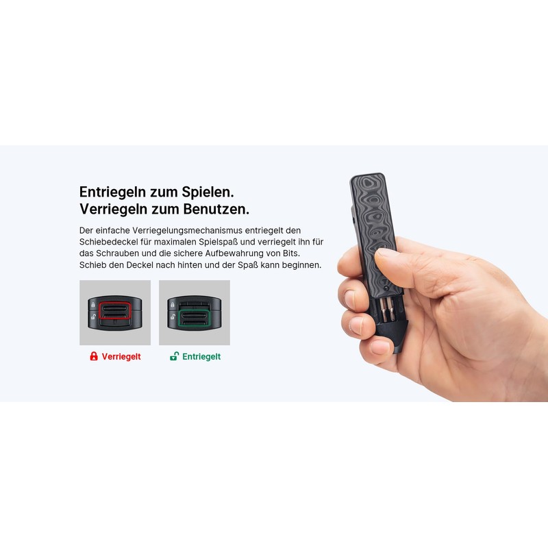 Oknife Otacle D2 Compact EDC Multi-Bit Driver, Black Aluminium with