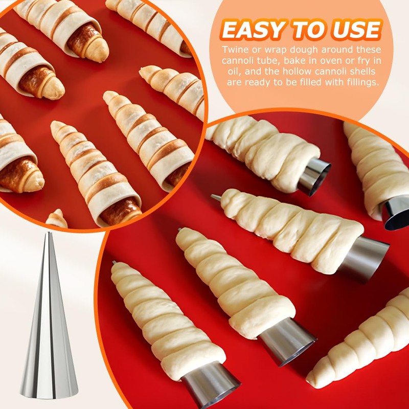 35pcs Cream Horn Kits for Baking, Cannoli Forms Tubes Kit,