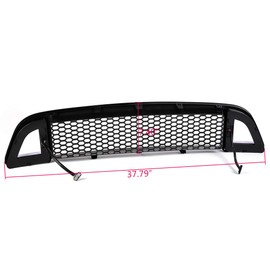 Honeycomb Mesh Front Bumper Upper Grill Replacement For Ford Mustang 2013 2014 (Except Shelby) Upper Hood Grille With DRL LED Yellow Turn Signal Clear Lens ABS