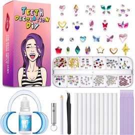 Rhinestones, Clear Nail Gems Colourful Tooth Jewelry Gems Kit -Professional Tiny Glass Nail Diamonds Jewel Kit Stone Flatback Butterfly Gold Shiny Star Love Crystals Rhinestone for Festival Party