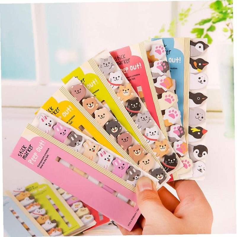 Kawaii Memo Pad Bookmarks Cute Cat Panda Sticky Notes Index