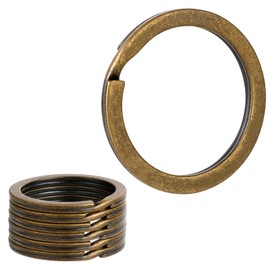 Metal Flat Key Rings Thick Round Split Dog Tag Ring Keyring Clip Loop Holder Antique Bronze Keychain Connector for Home Office Car Keys Attachment, Arts Crafts, Belt Lanyards and DIY Keychains 20