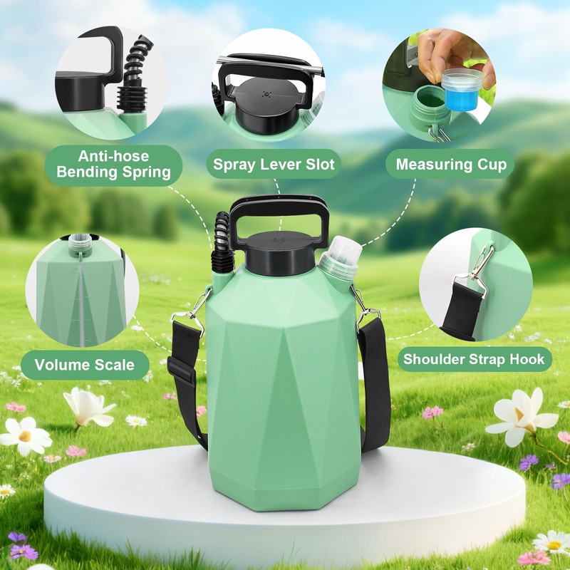 1.35 Gallon Battery Powered Sprayer, Electric Garden Sprayer with 3