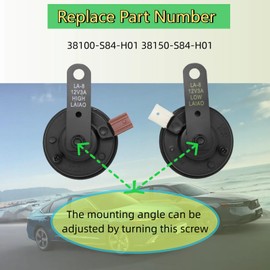 38100-S84-H01 38150-S84-H01 Car Horn Compatible With Honda ACCORD 76-18 FIT 07-20 ODYYSEY 95-19 CITY 10-20 CRV 02-11 CIVIC 74-15 PILOT 03-19 INSIGHT 00-19 Crosstour 12-15 Element 03-11 HR-V 16-19