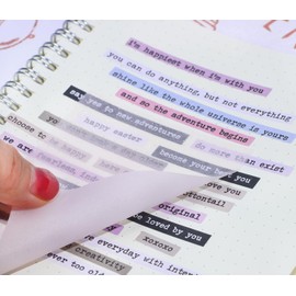 ONLYKXY - Paquete de 4 notas adhesivas transparentes de forma mixta para anotar, color pastel con purpurina, impermeable, etiquetas autoadhesivas para libros, 200 hojas, bloc de notas suaves para