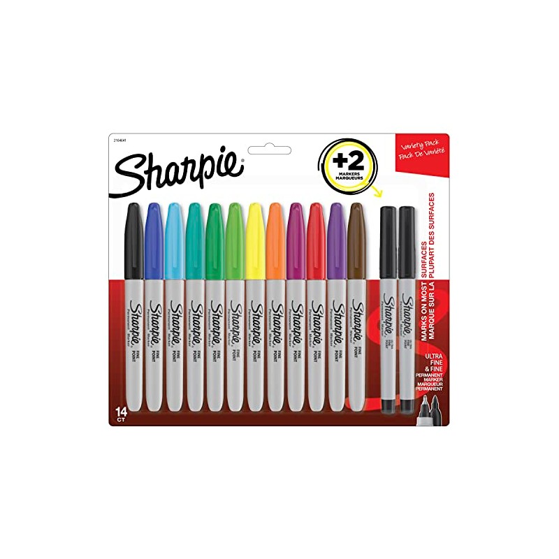 SHARPIE Fine Point Permanent Marker Set - 12 Assorted Fine