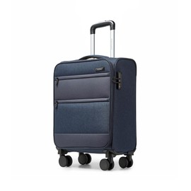 Kono Small Carry On 22x14x9 Softside Airline Approved Luggage with 4 Spinner Wheels, Drop Resistant Lightweight Suitcase, 20 Inch Navy