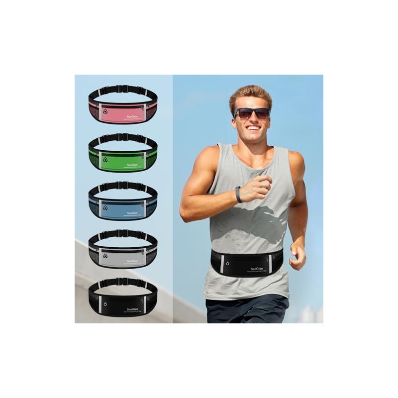 SooGree - Riñonera para correr para hombre y mujer, cintura