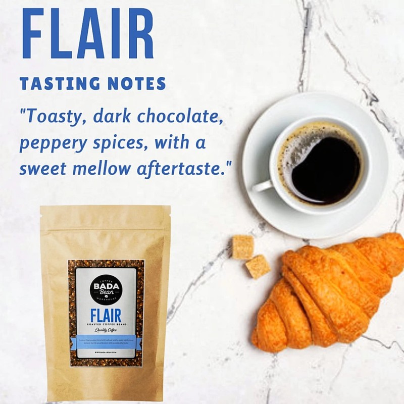 Bada Bean Coffee, Flair, Roasted Beans. Fresh Roasted Daily. Award