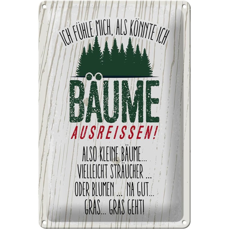 Blechschild 30 x 20 cm Ich fühle mich, als könnte