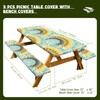 Picnic Table Cover with Bench Covers, 3 Pcs Waterproof Camping