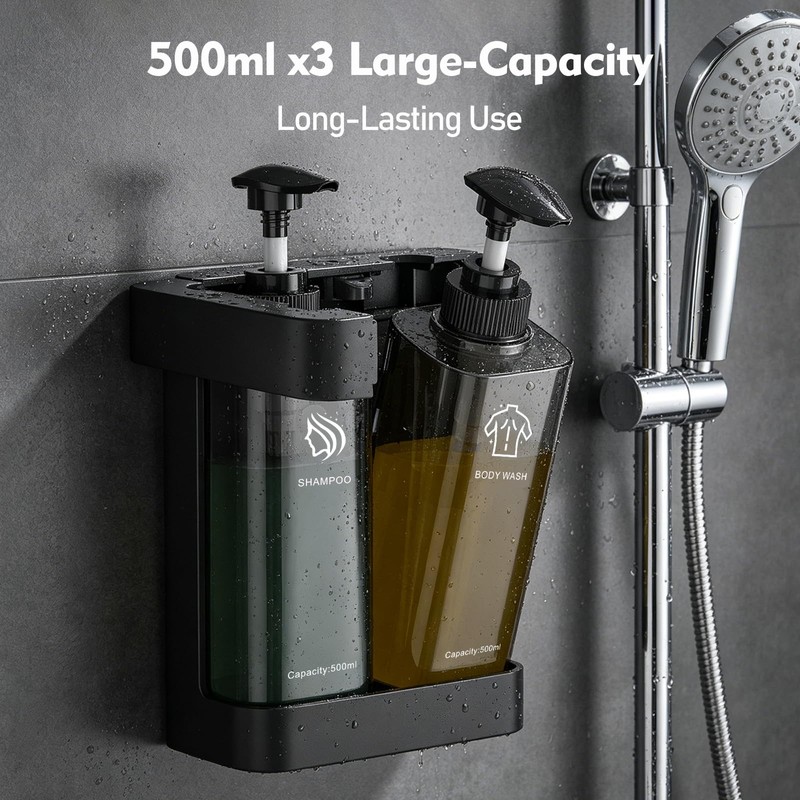 Refillable ABS Wall Mount Shower Soap Dispenser for Shampoo