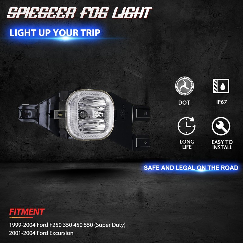 SPIEGEER Fog Lights Assembly for 1999 2000 2001 2002 2003