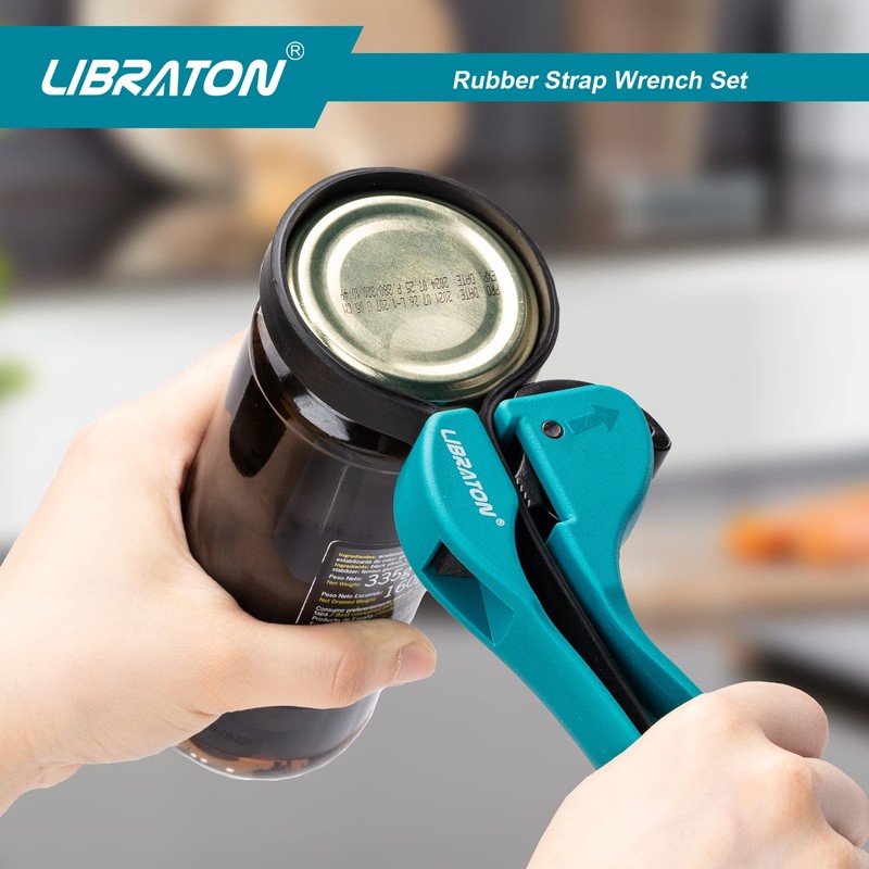 LIBRATON Strap Wrench 2-piece Multifunctional Adjustable Wrench Tools Oil Filter,