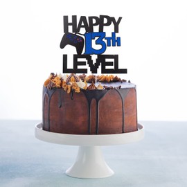 Decoración para tarta de videojuego de 13 cumpleaños – Decoración brillante para tartas de 13 cumpleaños