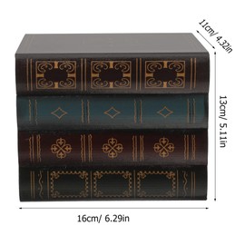HOMSFOU Faux Books for Decoration Fake Book Storage Box Vintage Book Shaped Trinket Box Decorative Jewelry Case Hidden Secret Compartment Storage Money Keys and Other Valuables