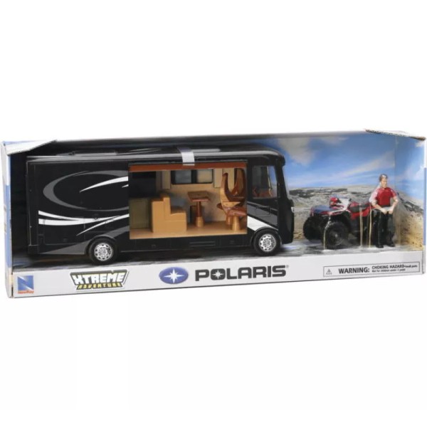 New Ray Toys Polaris Sportsman with RV Van and Figurine