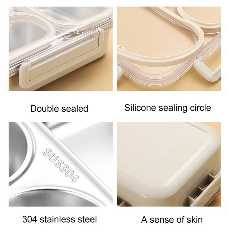 Stainless Steel Leak - Resistant Lunch Box, 2 Compartment 1.2L