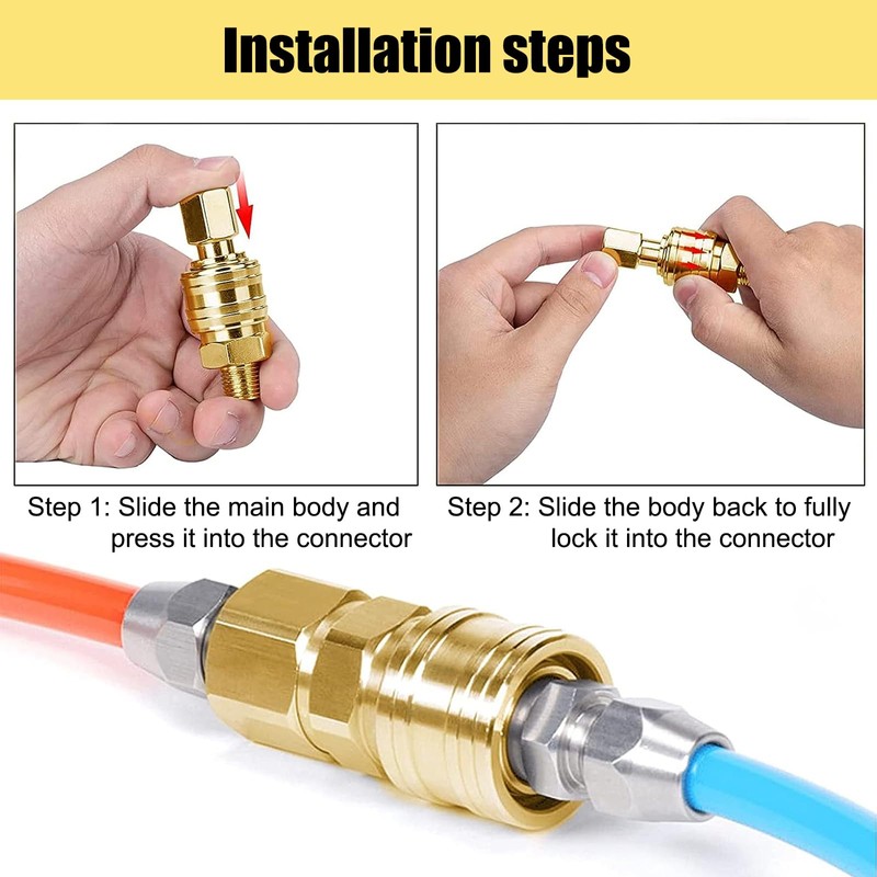 Mikqky Pack of 10 Euro Compressed Air Coupling, 1/4 Inch